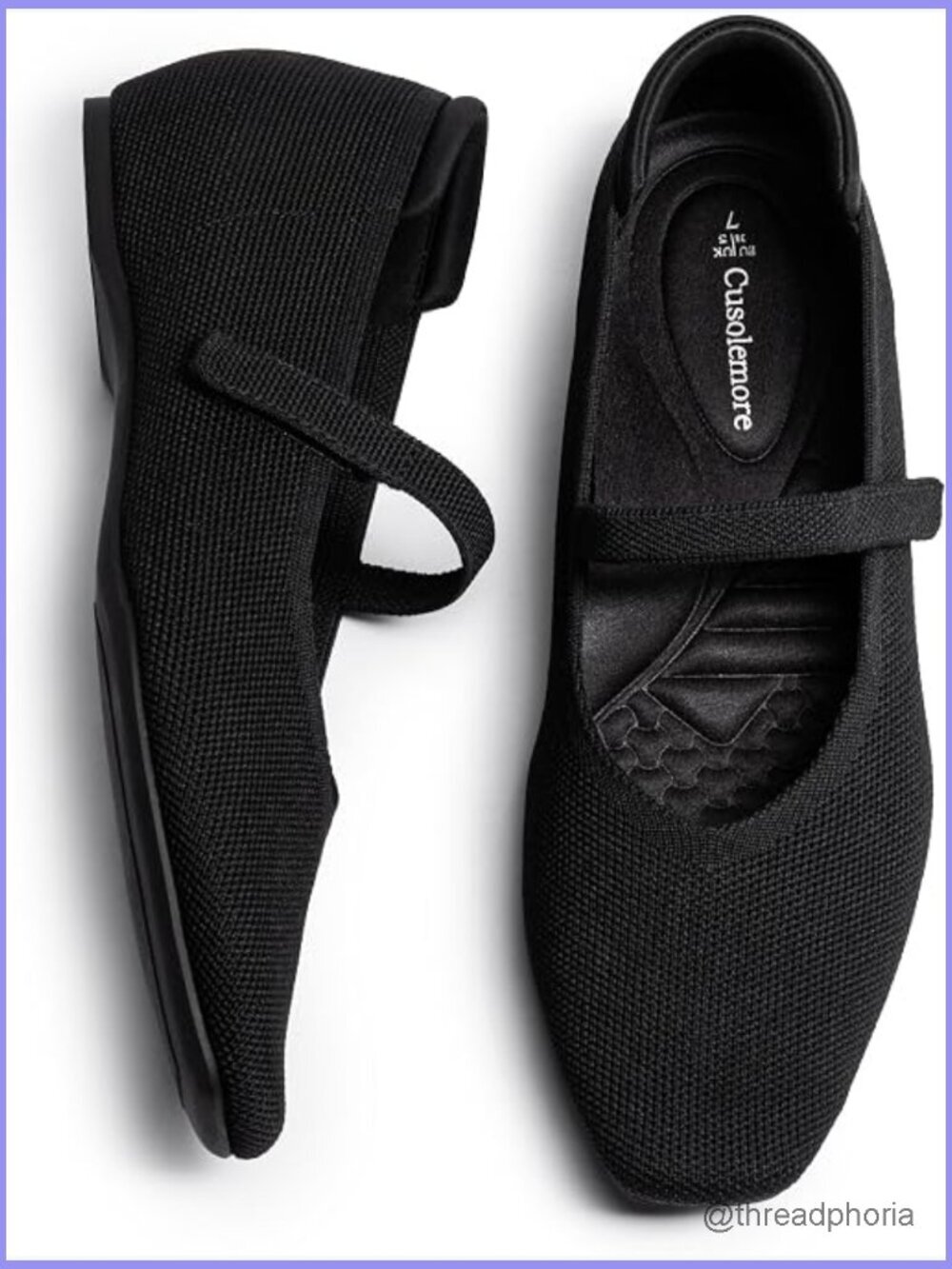 Knit Mary Jane Flats with Arch Support, Hidden Wedge
